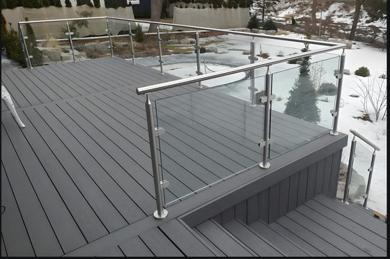 Modern Balcony Glass Railing Weather Resistant For High Rise Apartments And Villas