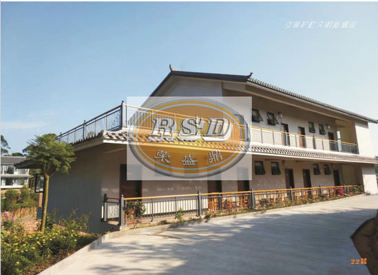Modern Style Natural Wood Grain Zinc Steel Railing Advanced Spraying Engraving Technology