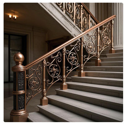 Commercial Grade Metal Modern Stair Railing Systems For Open Tread Staircase Designs