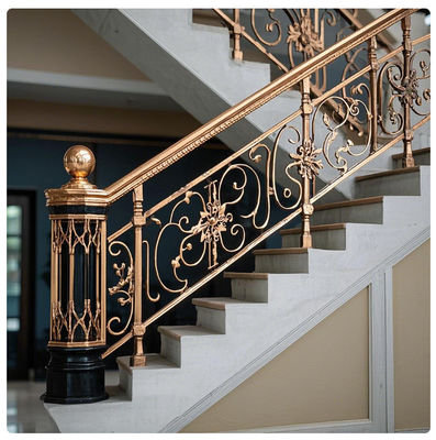 OEM Metal Frame Modern Staircase Handrail Systems With Tempered Glass Panels