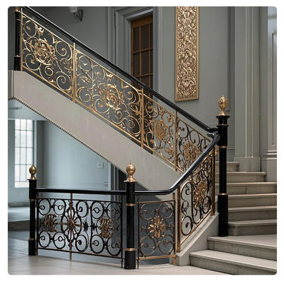 Commercial Residential Modern Stair Railing Metal Balusters Low Maintenance