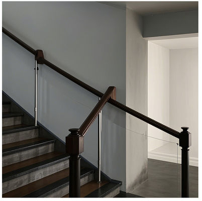 Space Saving Wall Mounted Stair Railing Slim Profile Matte Finish Rust Free Guarantee