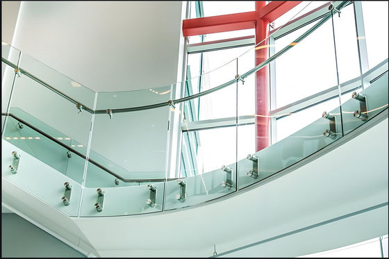 Custom Glass Balcony Railing Frosted Privacy Design Fire Rated For Villas Offices