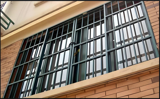 Burglar Proof Metal Security Window Impact Resistant Design For Home Bank School