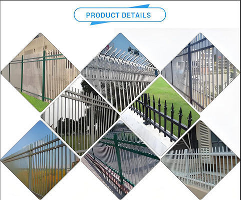 Customizable Color Zinc Steel Fence Low Maintenance Security Railing for Homes