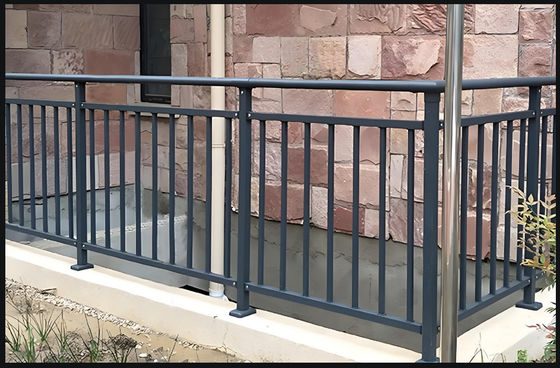 Heavy Duty Zinc Steel Building Safety Railing With Hot Dipped Galvanized Steel Handrail