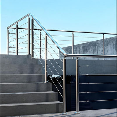 Commercial Residential Modern Stair Railing Metal Balusters Low Maintenance