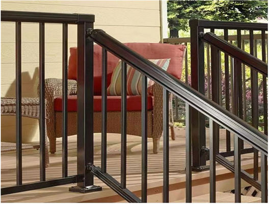 Powder Coated Aluminum Stair Railings Weatherproof Indoor Outdoor Contemporary Design