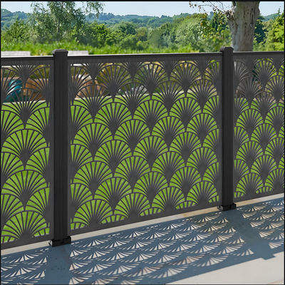 Rust Resists Modern Design Metal Wall Fence , Security Metal Perimeter Fencing