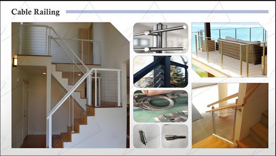Adjustable Wall Fixed Stair Railing Anti Slip Surface Low Maintenance Easy Cleaning