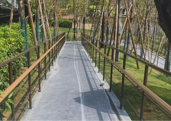 Eco Friendly Zinc Steel Wood Grain Railing , Rustproof Balcony Stair Garden Fencing